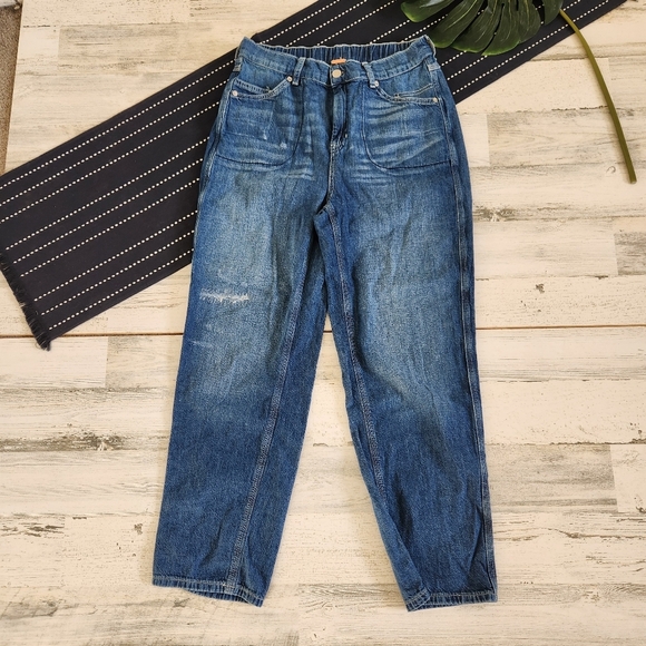 Free People Chloe Baby Barrel Jeans Medium Wash Size Small - Picture 3 of 10